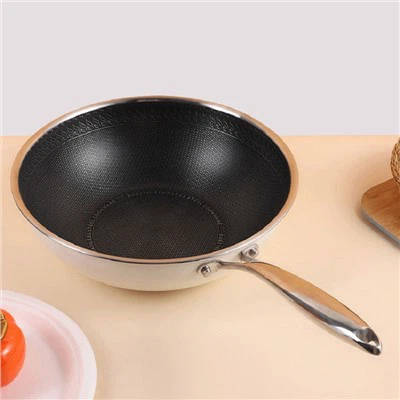 กระทะก้นลึกสแตนเลสพร้อมฝาปิด